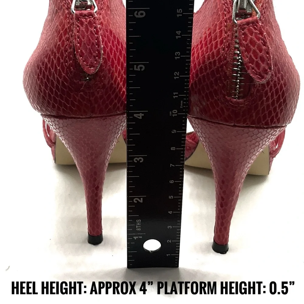 White House Black Market Coral Snake Skin Scrappy Peep Toe Pump